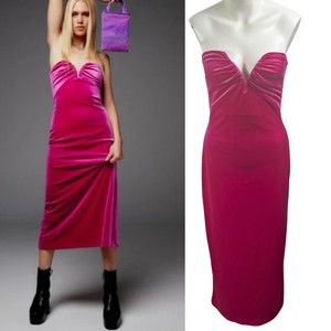 Zara Pink Strapless Midi Dress